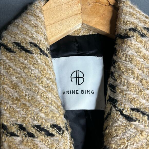 Anine Bing Kaia Blazer Camel Check Size XS - Picture 6 of 7